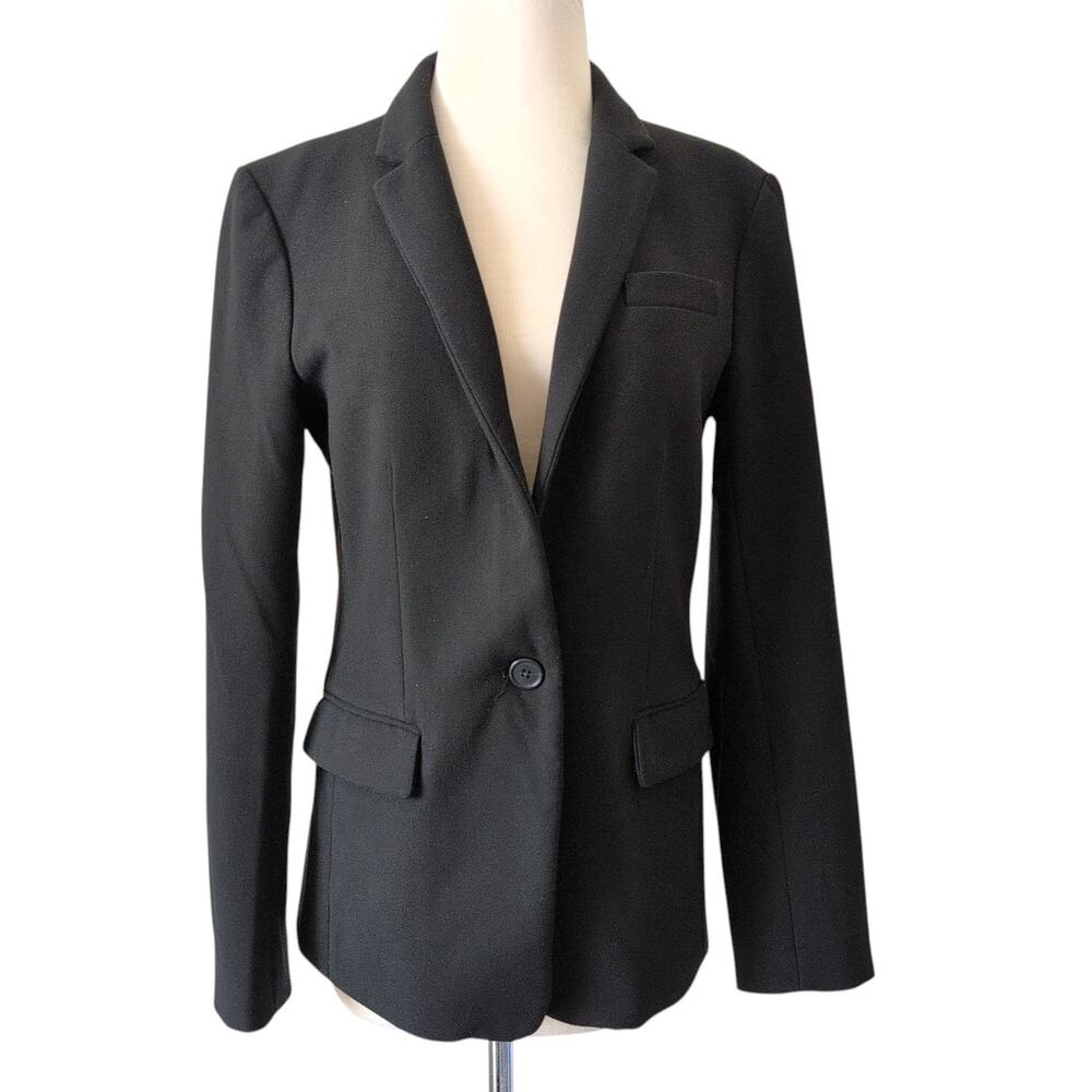 J. Crew‎ Business Blazer Suit Jacket Womens 4 Black Regent Career Boss K5961